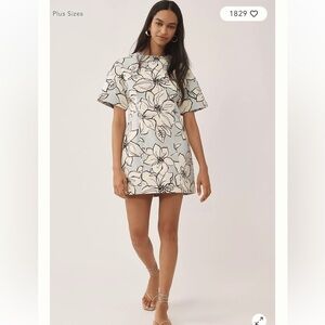 NWT Dhruv Kapoor Short-Sleeve Denim Mini Dress M